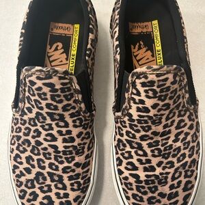 Vans cheetah slip ons. Excellent condition. Worn once.